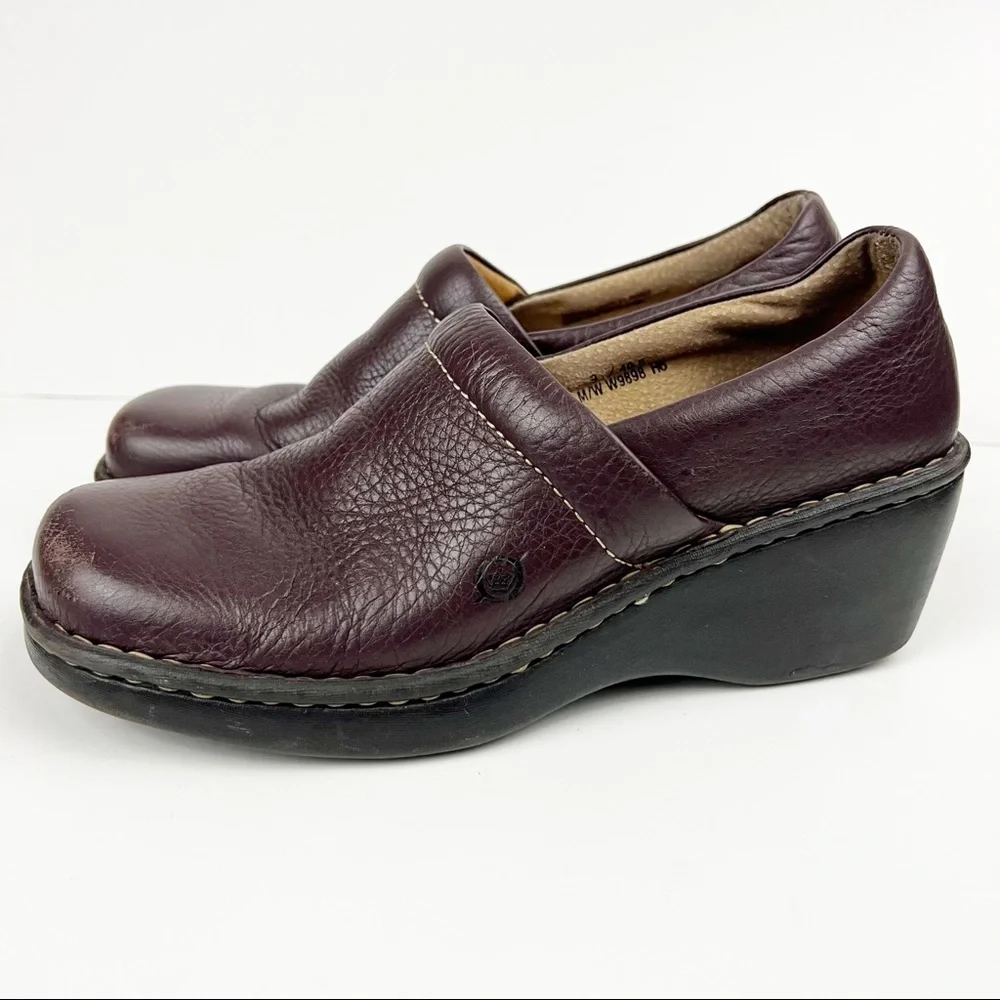 Born Brown Leather Comfort Clog Size‎ 8 - Picture 3 of 8